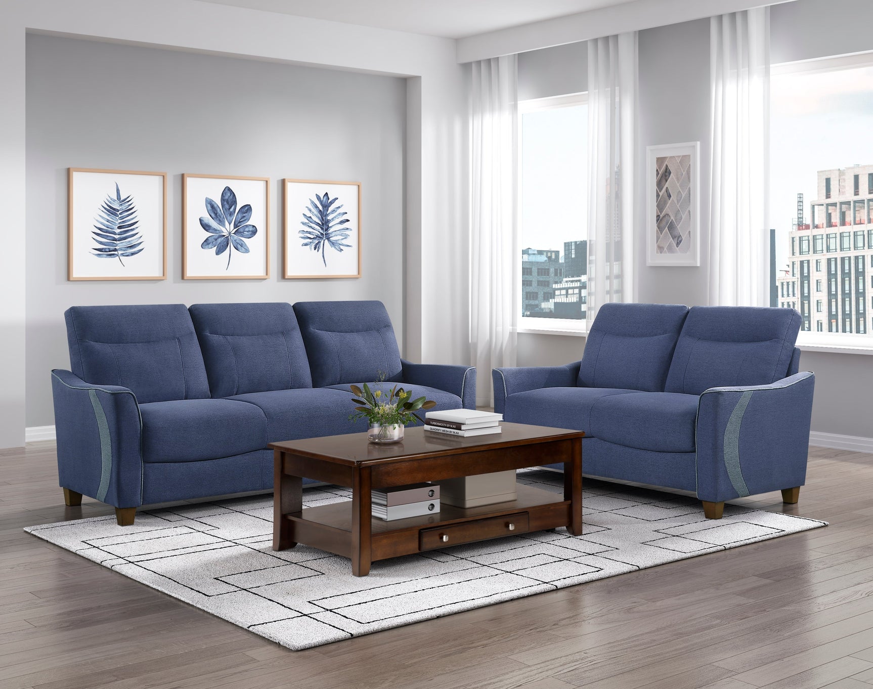 Harstad Blue Loveseat - Ornate Home