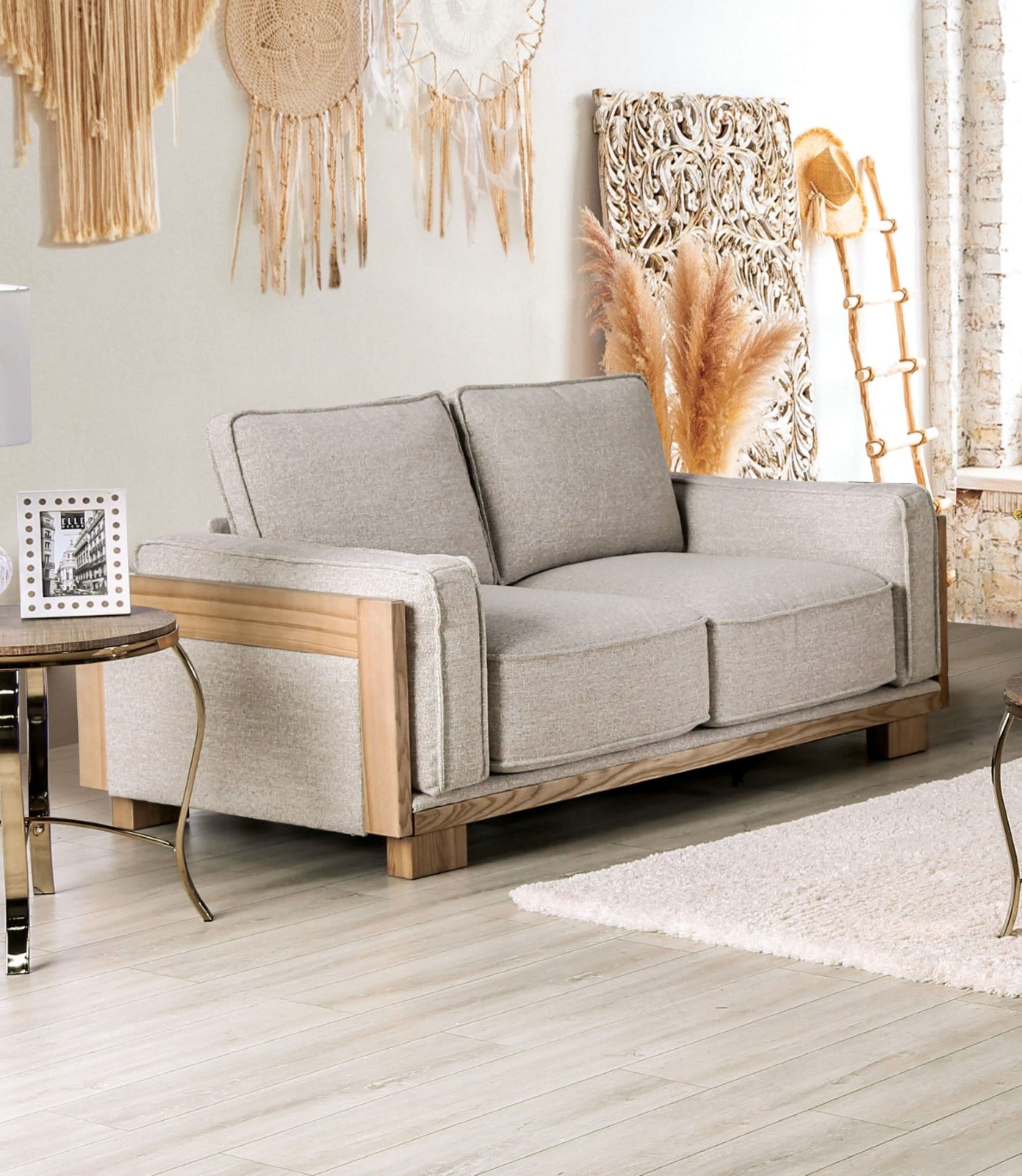 Harstad Light Brown/Natural Sofa & Loveseat - Ornate Home