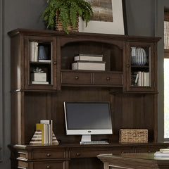 Hartshill Burnished Oak 2-door Hutch with Shelves - Ornate Home