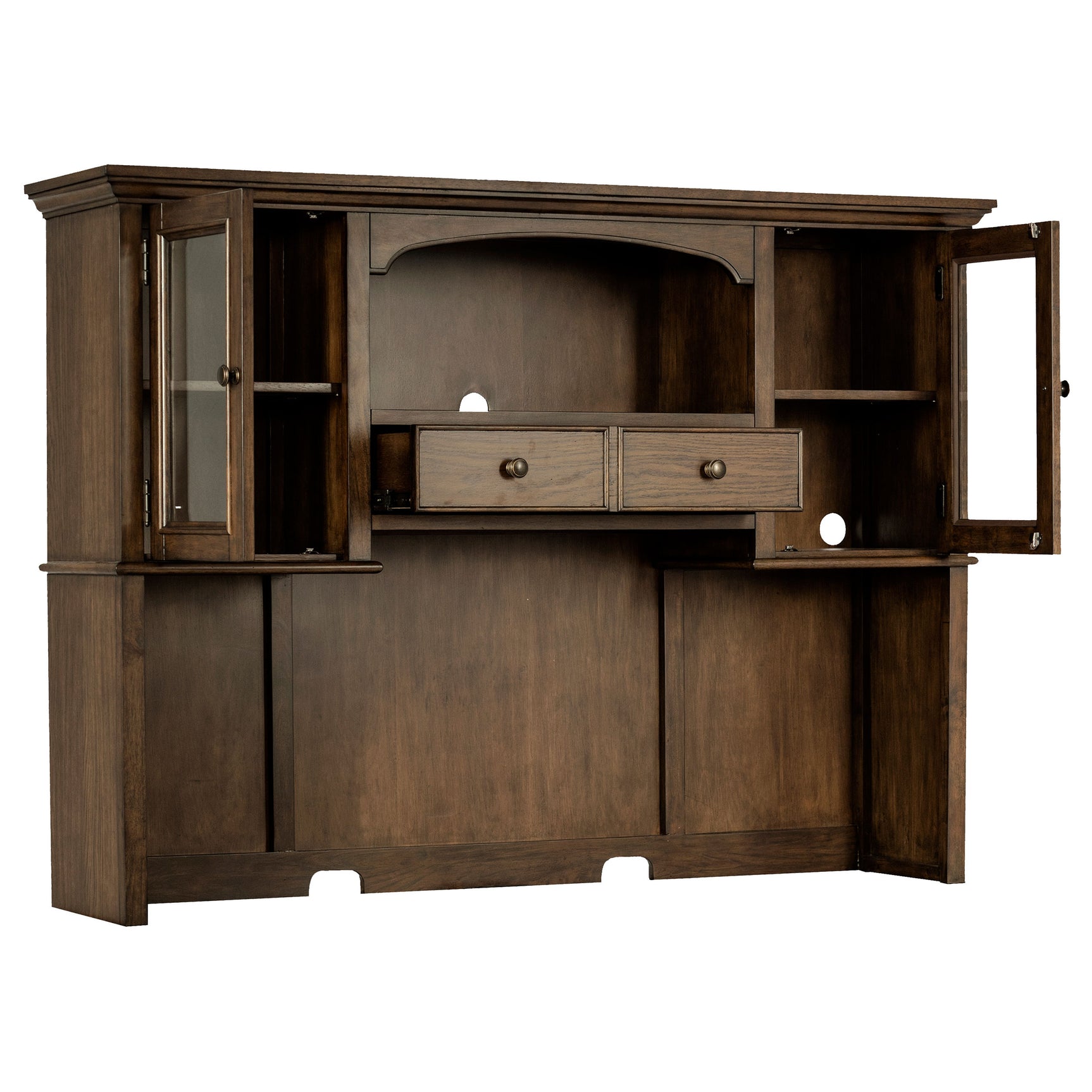 Hartshill Burnished Oak 2-door Hutch with Shelves - Ornate Home