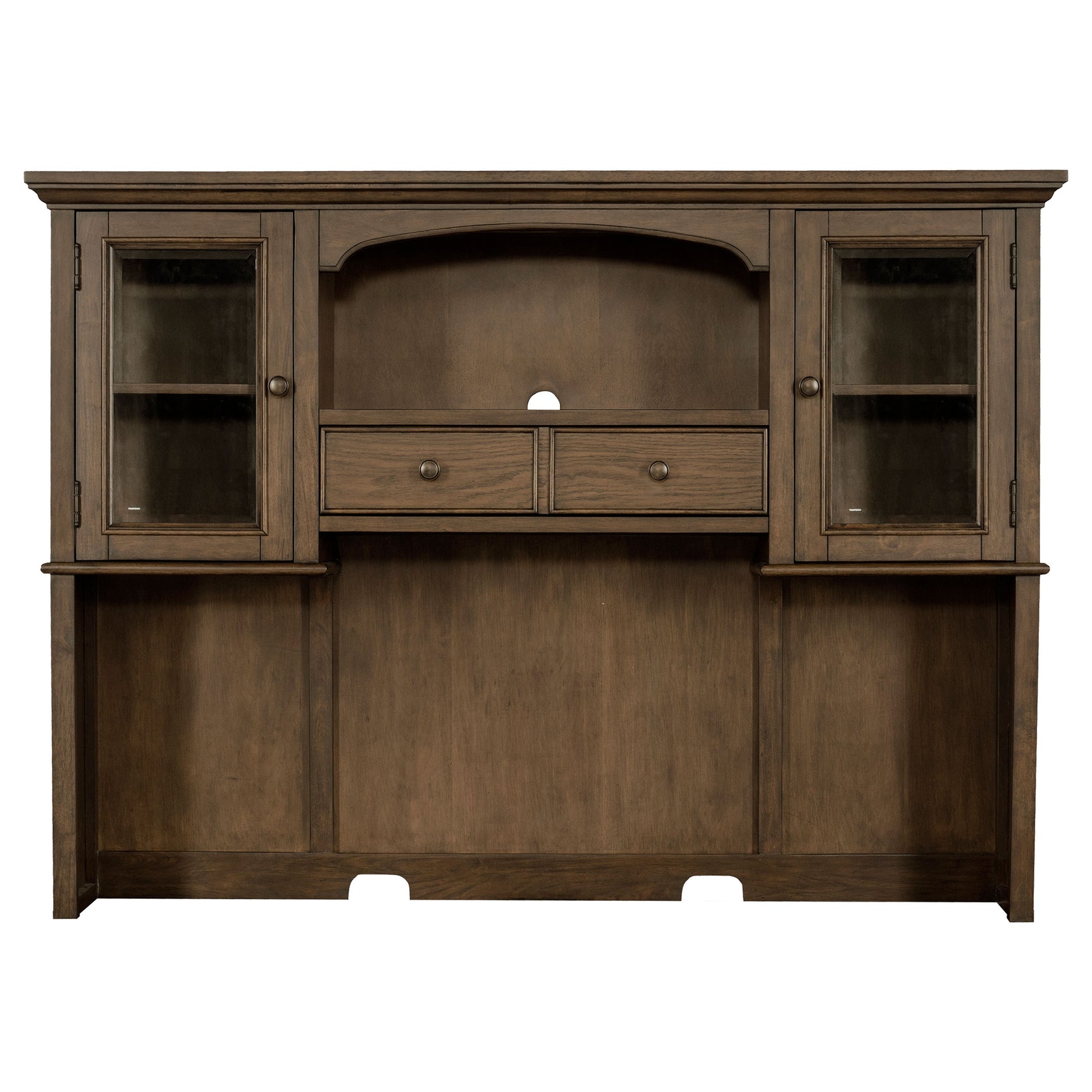 Hartshill Burnished Oak 2-door Hutch with Shelves - Ornate Home
