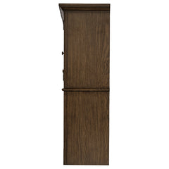 Hartshill Burnished Oak 2-door Hutch with Shelves - Ornate Home