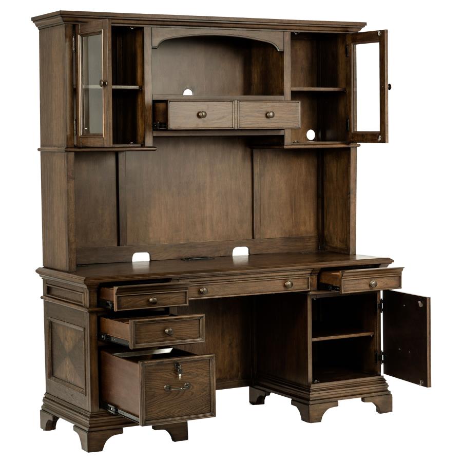 Hartshill Burnished Oak Credenza w/ Hutch - Ornate Home