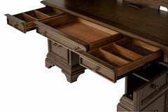 Hartshill Burnished Oak Credenza w/ Hutch - Ornate Home