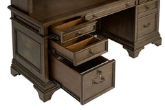 Hartshill Burnished Oak Credenza w/ Hutch - Ornate Home