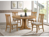 Hartville Natural Light Brown 5-piece Round Dining Table Set - Ornate Home