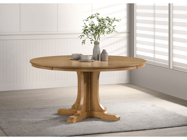 Hartville Natural Light Brown 60-inch Round Dining Table - Ornate Home