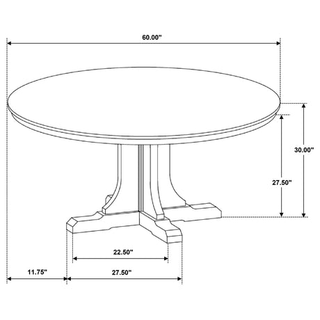 Hartville Natural Light Brown 60-inch Round Dining Table - Ornate Home