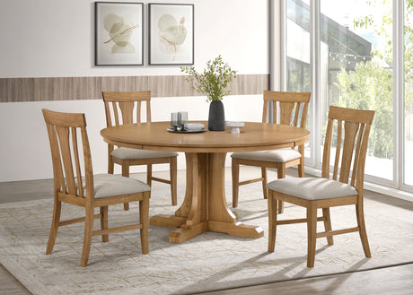 Hartville Natural Light Brown 60-inch Round Dining Table - Ornate Home