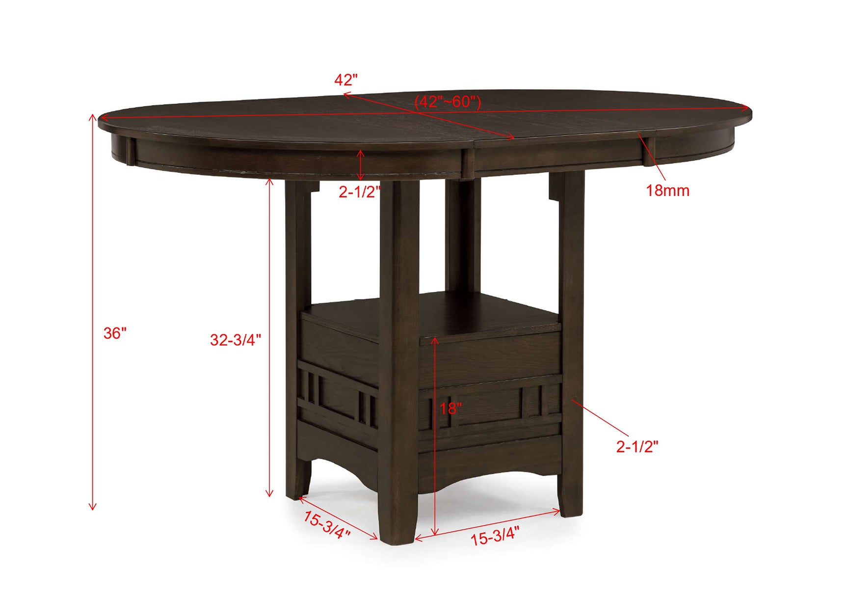 Hartwell Brown 5-Piece Counter Height Set - Ornate Home