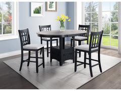 Hartwell Light Grey/Black Counter Height Dining Set - Ornate Home