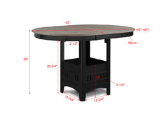 Hartwell Light Grey/Black Counter Height Dining Set - Ornate Home
