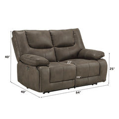 Harumi Power Motion Loveseat in Gray LeatherAire - Ornate Home