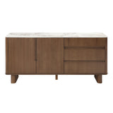 Harvey Ceramic Top/Walnut Server - Ornate Home