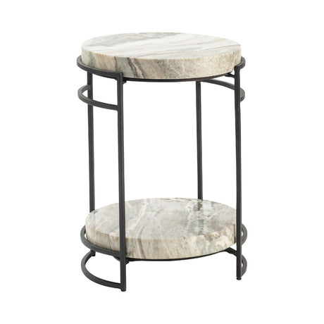 Harvey Cream/Black Accent Table - Ornate Home