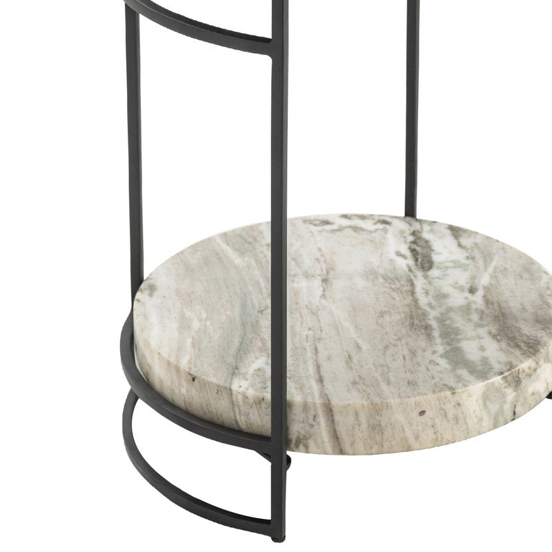 Harvey Cream/Black Accent Table - Ornate Home