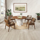 Harvey Engineered Stone/Brown Round Dining Table - Ornate Home