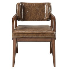 Harvey Leatherette/Brown Arm Chair (Set of 2) - Ornate Home