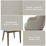 Harvey Leatherette/Walnut Arm Chair (Set of 2) - Ornate Home