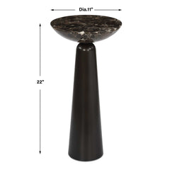 Hastings Brown Marble Accent Table - Ornate Home