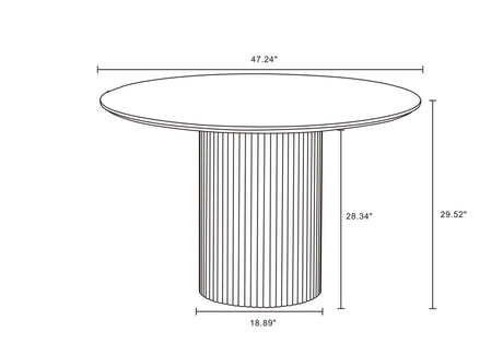 Hathaway 47.24 Round Dining Table in Nature - Ornate Home