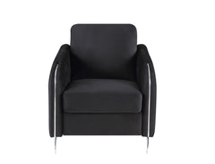 Hathaway Black 32"W Velvet Accent Armchair - Ornate Home