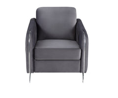 Hathaway Gray 32"W Velvet Accent Armchair - Ornate Home