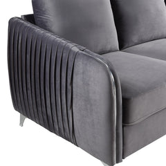 Hathaway Gray 54"W Velvet Loveseat - Ornate Home