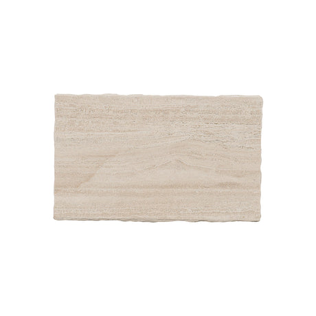 Hathaway Rectangular White Travertine/Oil-Rubbed Bronze Side Table - Ornate Home