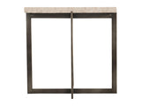 Hathaway Square White Travertine/Oil-Rubbed Bronze Side Table - Ornate Home