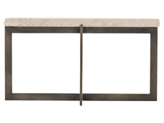 Hathaway White Travertine/Oil-Rubbed Bronze Cocktail Table - Ornate Home