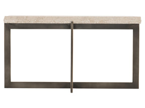 Hathaway White Travertine/Oil-Rubbed Bronze Cocktail Table - Ornate Home
