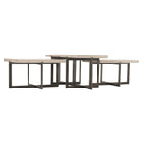 Hathaway White Travertine/Oil-Rubbed Bronze Cocktail Table - Ornate Home