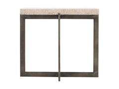 Hathaway White Travertine/Oil-Rubbed Bronze Cocktail Table - Ornate Home