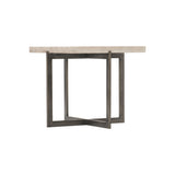 Hathaway White Travertine/Oil-Rubbed Bronze Cocktail Table - Ornate Home