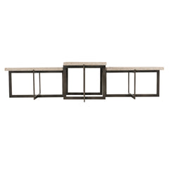 Hathaway White Travertine/Oil-Rubbed Bronze Cocktail Table - Ornate Home