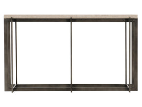 Hathaway White Travertine/Oil-Rubbed Bronze Console Table - Ornate Home