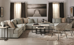 Hathaway White Travertine/Oil-Rubbed Bronze Console Table - Ornate Home