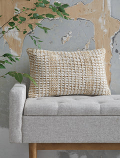 Hathby Tan/White Pillow - Ornate Home
