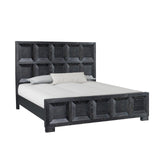 Hatton Cross Weathered Black Queen 5 Piece Bedroom Set w/2 Nightstands - Ornate Home
