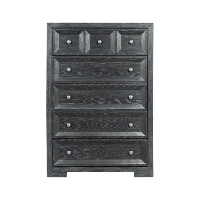 Hatton Cross Weathered Black Queen 5 Piece Bedroom Set w/Chest (N2) - Ornate Home