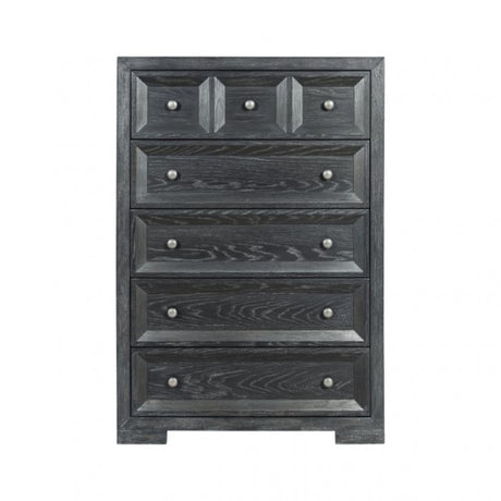 Hatton Cross Weathered Black Queen 5 Piece Bedroom Set w/Chest (N2) - Ornate Home