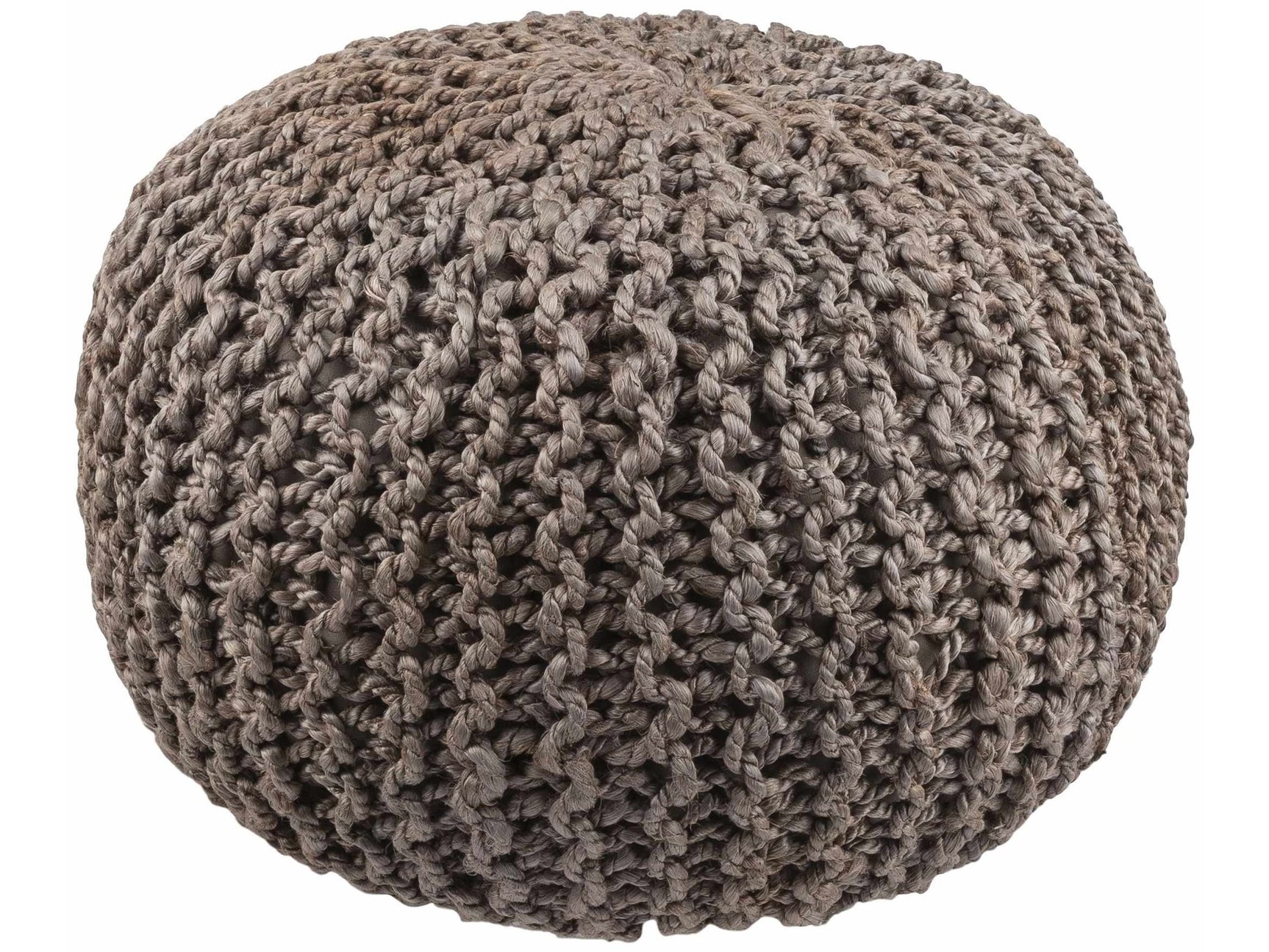 Hauenstein Knitted Jute Pouf - Ornate Home