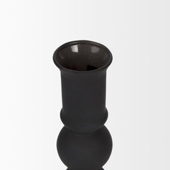 Haute Matte Black Small Blown Glass Candlestick - Ornate Home