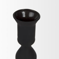 Haute Medium Matte Black Blown Glass Candlestick - Ornate Home
