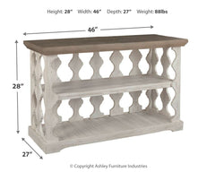 Havalance Gray & White Sofa/Console Table  Balustrade-style - Ornate Home