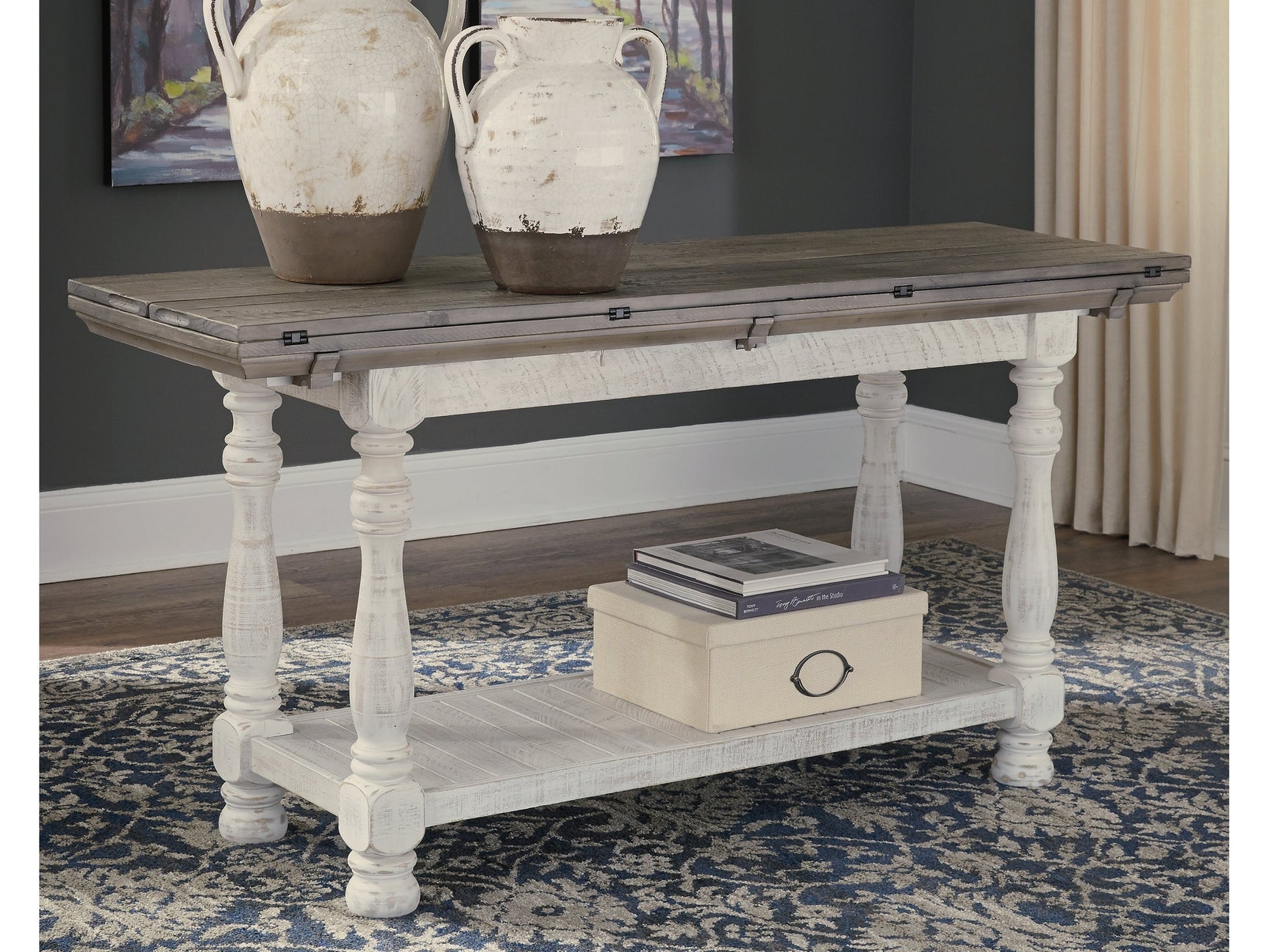 Havalance Gray/White Sofa/Console Table - Ornate Home
