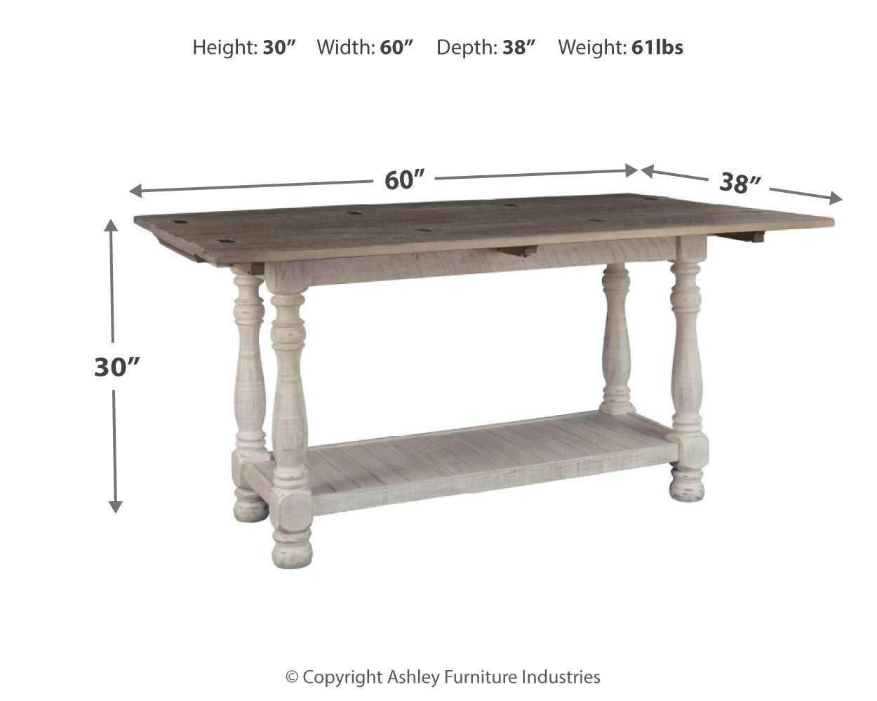 Havalance Gray/White Sofa/Console Table - Ornate Home
