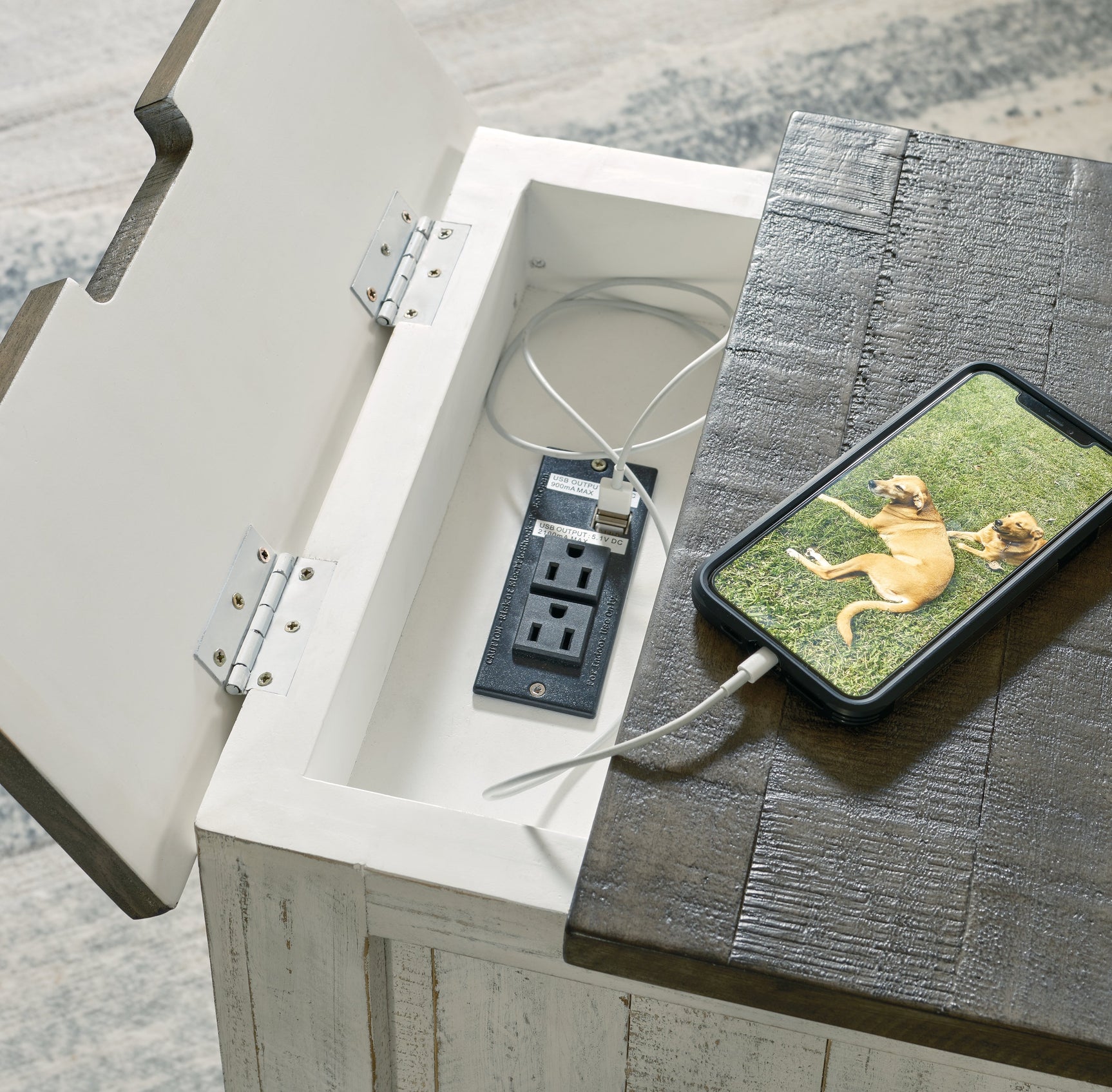 Havalance White/Gray Chairside End Table - Ornate Home