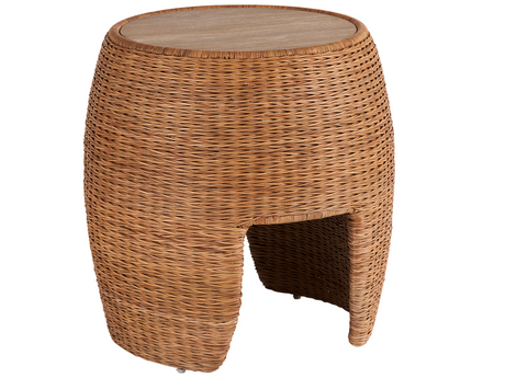 Havasu Fishbone Weave Rattan End Table - Ornate Home